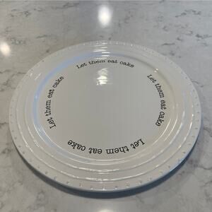 Mud Pie Let‎ Them Eat Cake Plate White Cake Platter